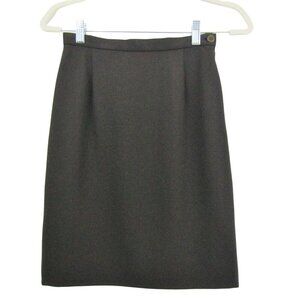 GIORGIO ARMANI 38 2 Chocolate espresso Brown 100% WOOL Skirt Italy Quiet Luxury